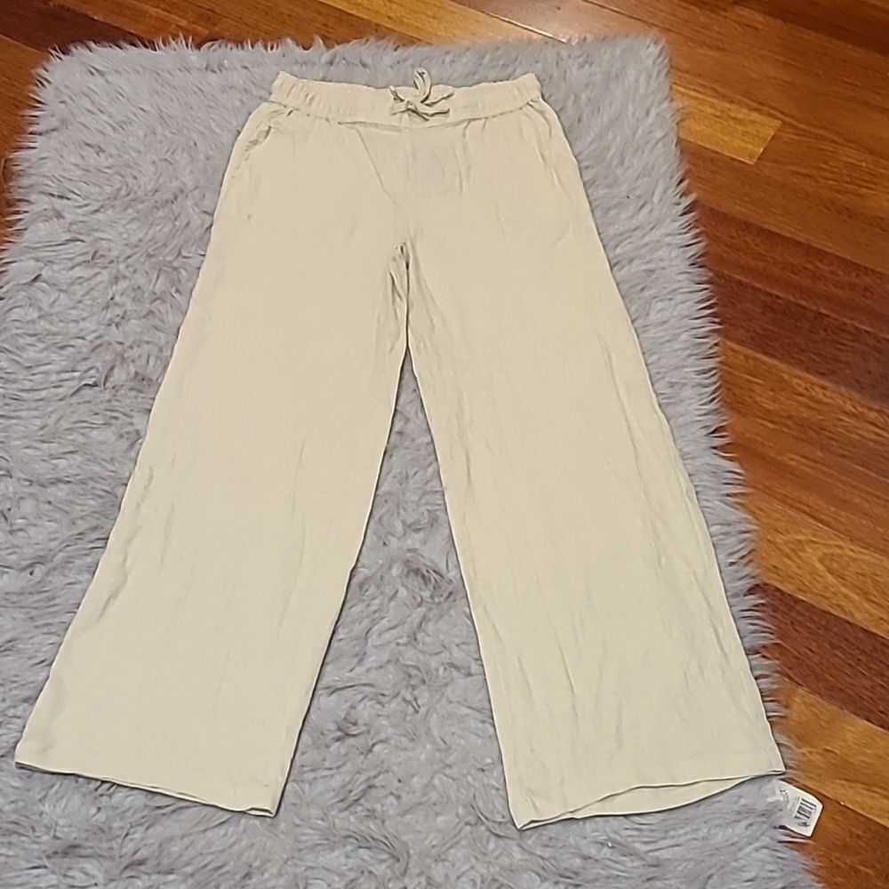 NWT Sierra tan linen wide‎ leg pants size small